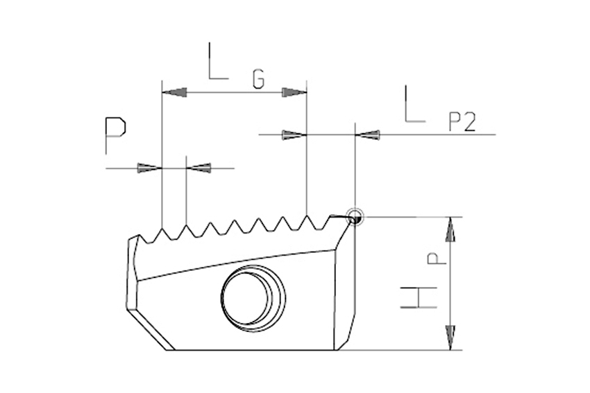 Thread milling insert with undercut for metric ISO